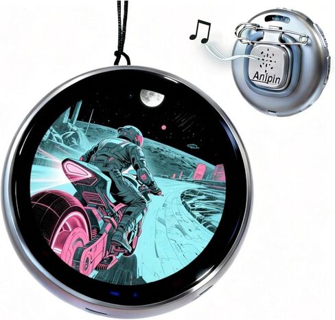 Chamii Ani-Pin, Digital Display e Pin/Botton/Badge with audio, Electronic Button with LED Screen, Customizable Anime Style Badge, Dynamic Touch Screen, Christmas/Cosplay/Concert for anime fans and fanbase. in Saudi Arabia