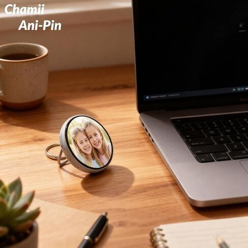 Chamii Ani-Pin, Digital Display e Pin/Botton/Badge with audio, Electronic Button with LED Screen, Customizable Anime Style Badge, Dynamic Touch Screen, Christmas/Cosplay/Concert for anime fans and fanbase. in Saudi Arabia