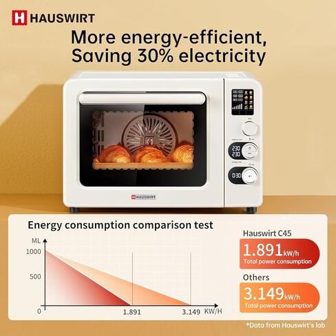 Hauswirt Air Fryer Toaster Oven, 42 Qt Extra Large Countertop Convection Oven, Dual NTC Precise Control for Even Browning, Split Screen Color Display with 8 Presets & Smart Timer in Saudi Arabia