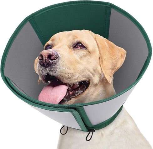 Queenmore Large Dog Cone, Dog Cones for Large Dogs, Comfy Cone Collar Alternative After Surgery, Comfortable Recovery E-Collar for Pets to Stop Licking Wound Healing (Dark Green,XL) in Saudi Arabia