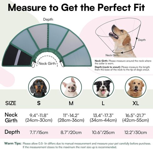 Queenmore Large Dog Cone, Dog Cones for Large Dogs, Comfy Cone Collar Alternative After Surgery, Comfortable Recovery E-Collar for Pets to Stop Licking Wound Healing (Dark Green,XL) in Saudi Arabia