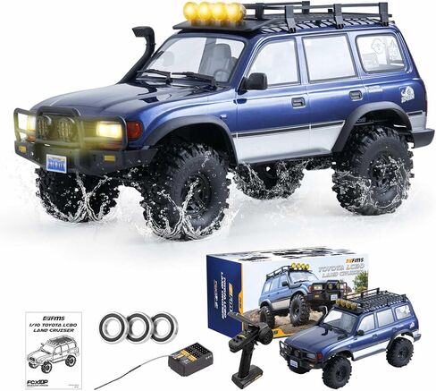 BEEZRC FMS 1/10 RC Crawler FCX10 Land Cruiser LC80 PRO RS Toyota مرخصة، محرك مطور 3541-KV2100، علبة تروس جديدة، شاحنة روك RC للطرق الوعرة 4WD، 2.4 جيجا هرتز سيارة تحكم عن بعد من فئة هواية للبالغين RS in Kuwait
