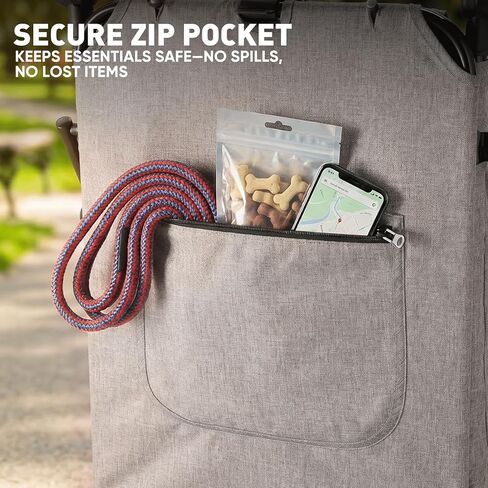 Magshion Heavy-Duty Dog Stroller for Large Dogs, Up to 100 lbs, with Ramp & Adjustable Handle, Dual Entry, Breathable Mesh, One-Step Brake, Storage Pocket for Senior Pets, Gray in Kuwait