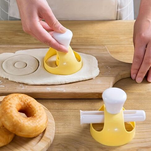 Non-Stick Easy Donut Making Kit | PP Plastic Cutter and Dipping Tongs, Suitable for Home Baking in Saudi Arabia