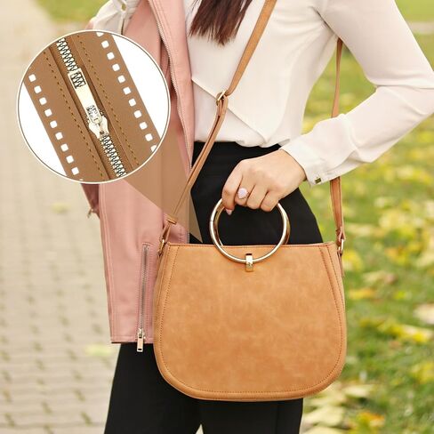 TIESOME 4 Pcs Crochet Zipper with Holes, 10.63 Inch PU Leather Zipper Frame, Close End Leather Sewing Zippers, Handmade Bag Zippers for DIY Crochet Purse, Handbag, Jeans & Handicraft in Saudi Arabia