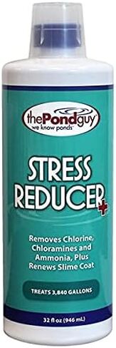 The Pond Guy Stress Reducer Plus، إزالة الكلور والكلورامين والأمونيا من الماء، والحفاظ على صحة الأسماك وحماية معطف الوحل، معالجة سهلة، 1 جالون in Kuwait