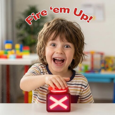 طنان إبداعي مع أضواء وأصوات - مجموعة من 2 - أزرار صفارة لعرض الألعاب ليلاً ولعبة عائلية - تضيء باللون الأحمر وتصدر صوت طنين عالٍ - مجموعة صفارة للإجابة in Kuwait