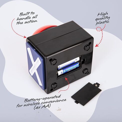 طنان إبداعي مع أضواء وأصوات - مجموعة من 2 - أزرار صفارة لعرض الألعاب ليلاً ولعبة عائلية - تضيء باللون الأحمر وتصدر صوت طنين عالٍ - مجموعة صفارة للإجابة in Kuwait