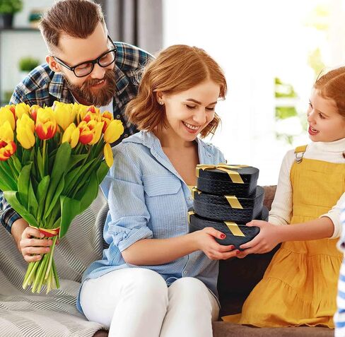 هدية بوتيك عيد الحب على شكل قلب علب الهدايا 3 حزمة قلوب سوداء علاج مربع مع نافذة والأقواس على الأغطية التعشيش صندوق كوكي من الورق المقوى لتغليف الهدايا الزخرفية in Kuwait