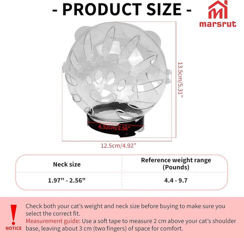 Cat Transparent Muzzle for Grooming, Bathing, Nail Trimming Shaving, Pet Anti-bite Astronaut Helmet, Help for Aggressive Kitten, Anti-Lick, Biting, Chewing, Breathable & Adjustable Ball Mask in Saudi Arabia