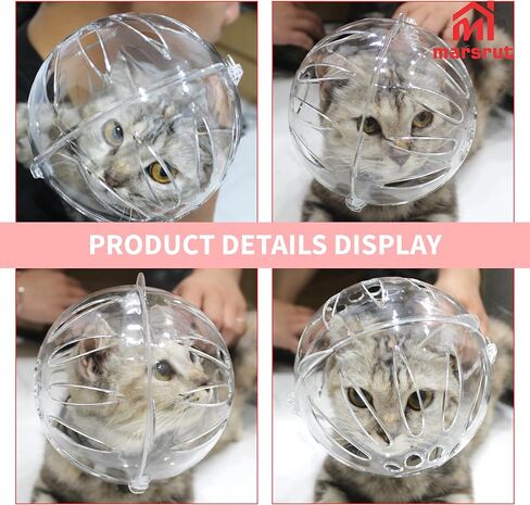 Cat Transparent Muzzle for Grooming, Bathing, Nail Trimming Shaving, Pet Anti-bite Astronaut Helmet, Help for Aggressive Kitten, Anti-Lick, Biting, Chewing, Breathable & Adjustable Ball Mask in Saudi Arabia