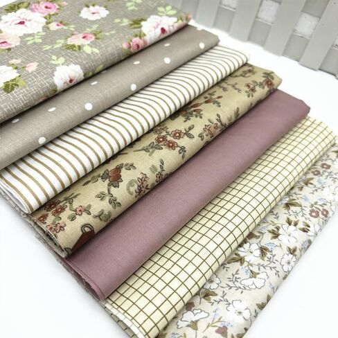 7 قطع رمادي الأزهار المطبوعة نسيج القطن حزم لخياطة اللحف 7.8x9.8 بوصة مربع خليط DIY بها بنفسك الخياطة الحرف in Saudi Arabia