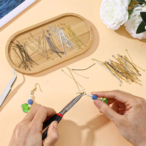 600Pcs Eye Pins for Jewelry Making, 2 Inch Straight Metal End Straight Pins Earring Making Supplies for DIY Craft Earring Bracelet Necklace Pendant Supplies (Multi-Color) in Saudi Arabia