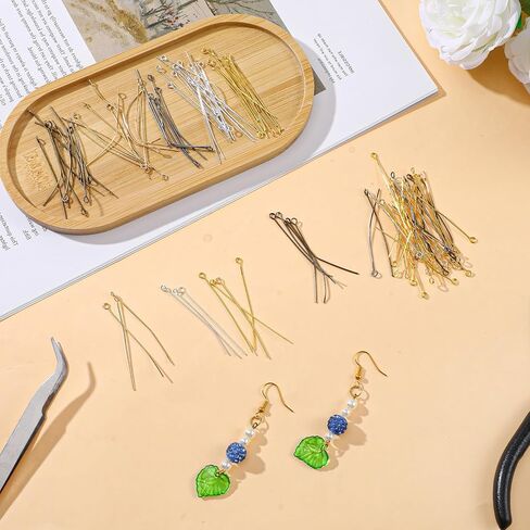 600Pcs Eye Pins for Jewelry Making, 2 Inch Straight Metal End Straight Pins Earring Making Supplies for DIY Craft Earring Bracelet Necklace Pendant Supplies (Multi-Color) in Saudi Arabia