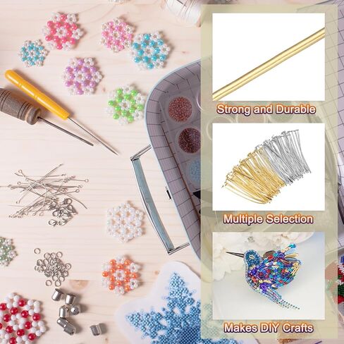 Generic 200Pcs Flat Head Pins for Jewelry Making 35mm Brass Flat Head Pins Jewelry Head Pins for Craft Earring Bracelet Necklace Pendant Supplies 20 Gauge Silver and Gold in Saudi Arabia