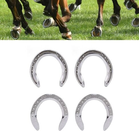 4pcs Aluminum Alloy Horseshoes Lightweight Practical Riding Accessories for Horse Racing Track Farm Horseshoe Set (Type 5(8.3 X 8.3 X 3.5in)) in Saudi Arabia
