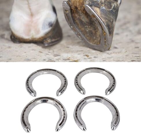 4pcs Aluminum Alloy Horseshoes Lightweight Practical Riding Accessories for Horse Racing Track Farm Horseshoe Set (Type 5(8.3 X 8.3 X 3.5in)) in Saudi Arabia