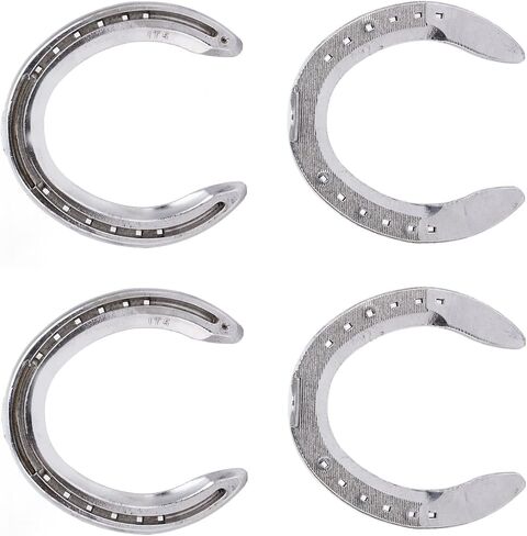 4pcs Aluminum Alloy Horseshoes Lightweight Practical Riding Accessories for Horse Racing Track Farm Horseshoe Set (Type 5(8.3 X 8.3 X 3.5in)) in Saudi Arabia