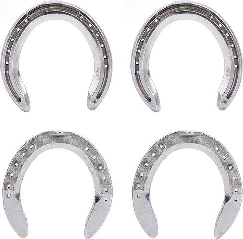 4pcs Aluminum Alloy Horseshoes Lightweight Practical Riding Accessories for Horse Racing Track Farm Horseshoe Set (Type 5(8.3 X 8.3 X 3.5in)) in Saudi Arabia