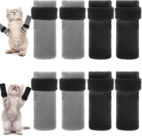 Cat Claw Covers, Cat Booties Anti Scratch Mittens 8 Pcs Mittens to Prevent Scratching Socks Breathable Mesh Paw Covers Adjustable Shoes Booties for Cats Pet Bathing, Cutting Nails in Saudi Arabia