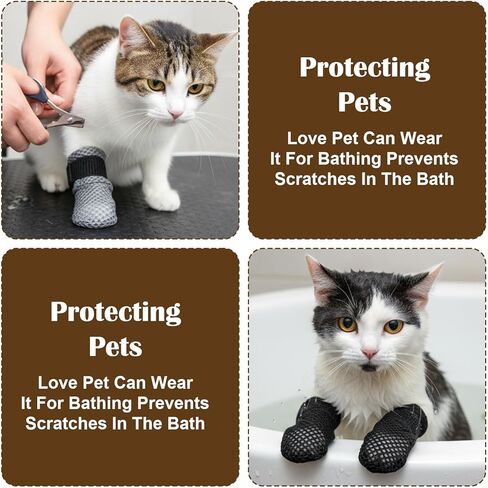 Cat Claw Covers, Cat Booties Anti Scratch Mittens 8 Pcs Mittens to Prevent Scratching Socks Breathable Mesh Paw Covers Adjustable Shoes Booties for Cats Pet Bathing, Cutting Nails in Saudi Arabia
