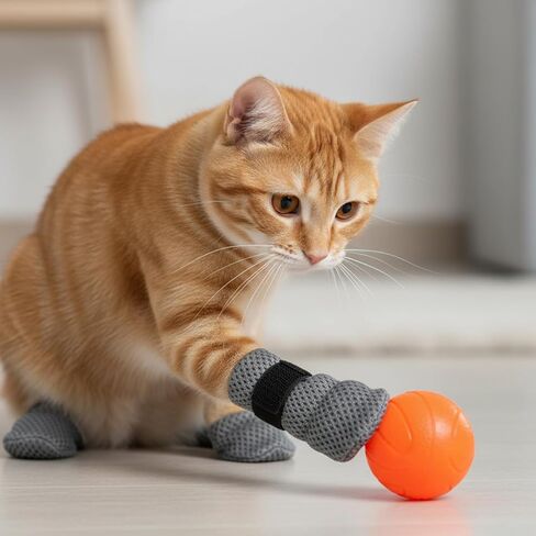 Cat Claw Covers, Cat Booties Anti Scratch Mittens 8 Pcs Mittens to Prevent Scratching Socks Breathable Mesh Paw Covers Adjustable Shoes Booties for Cats Pet Bathing, Cutting Nails in Saudi Arabia