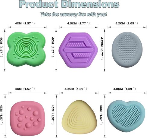 ألعاب فيدجيت تويز أحجار القلق الحسية للأطفال، تهدئة المصابين بالتوحد، ألعاب حسية لتخفيف القلق للبالغين والأطفال المصابين بالتوحد 6 قطع in Kuwait