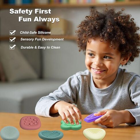 ألعاب فيدجيت تويز أحجار القلق الحسية للأطفال، تهدئة المصابين بالتوحد، ألعاب حسية لتخفيف القلق للبالغين والأطفال المصابين بالتوحد 6 قطع in Kuwait
