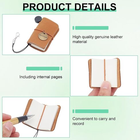 WEBEEDY 6 Pcs Mini Leather Notebook Keychain Small Vintage Traveler Journal 1.9x1.2 Inch Tiny Password Book Pocket Diary Stationery Supplies for Office Keychain Teachers Bookish Party Favors Birthday Gifts in Saudi Arabia