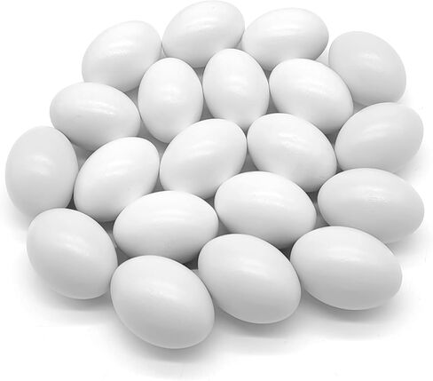 20 قطعة من البيض الخشبي المزيف، بيض عيد الفصح الأبيض، بيض الدجاج المزيف، بيضة دمية للحرف التظاهرية، إكسسوارات المطبخ، لعبة الطعام، ديكور المنزل، لوحة يدوية in Kuwait