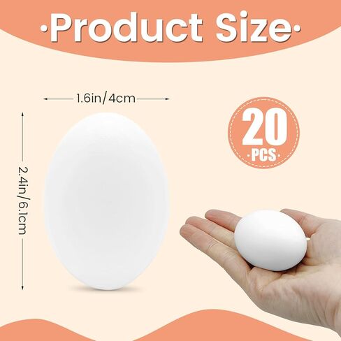 20 قطعة من البيض الخشبي المزيف، بيض عيد الفصح الأبيض، بيض الدجاج المزيف، بيضة دمية للحرف التظاهرية، إكسسوارات المطبخ، لعبة الطعام، ديكور المنزل، لوحة يدوية in Kuwait