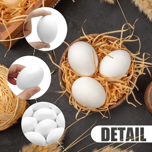 20 قطعة من البيض الخشبي المزيف، بيض عيد الفصح الأبيض، بيض الدجاج المزيف، بيضة دمية للحرف التظاهرية، إكسسوارات المطبخ، لعبة الطعام، ديكور المنزل، لوحة يدوية in Kuwait