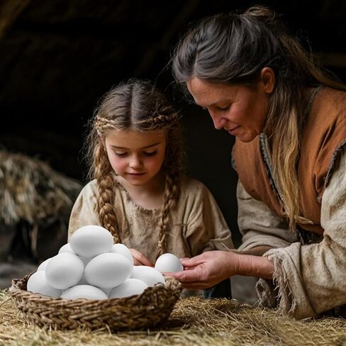 20 قطعة من البيض الخشبي المزيف، بيض عيد الفصح الأبيض، بيض الدجاج المزيف، بيضة دمية للحرف التظاهرية، إكسسوارات المطبخ، لعبة الطعام، ديكور المنزل، لوحة يدوية in Kuwait