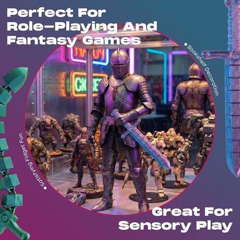 لعبة تململ سوط سيف صغيرة قابلة للتحويل مطبوعة ثلاثية الأبعاد من ديميلي (عبوة من قطعتين) - لعبة مكتب لتخفيف التوتر الحسي للبالغين والمراهقين، تململ مفصل مفصلي مع تصميم ثنائي الوضع (أخضر-أزرق وأرجواني-وردي) in Kuwait