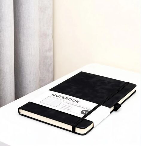 Custom PU Leather Notebook with Elastic Band Thick Journal for Daily Notes and Planning (Gray) in Saudi Arabia