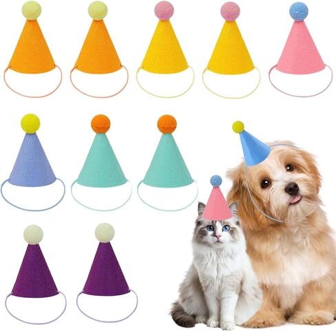 Mini Party Hats for Small Dogs Cats Birthday Cone Hats for Puppies Kittens,Stuffed Animals Birthday Party Decorations Small Pet Costume Accessories in Saudi Arabia