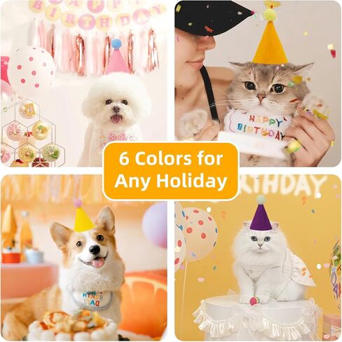 Mini Party Hats for Small Dogs Cats Birthday Cone Hats for Puppies Kittens,Stuffed Animals Birthday Party Decorations Small Pet Costume Accessories in Saudi Arabia