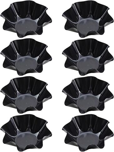 8 Pcs Taco Bowl Shell Maker, 4-Inch Nonstick Carbon Steel Taco Salad Bowl Molds, Wave Edge Design, Perfect for Baking, Frying, and Serving Snacks and Salads in Saudi Arabia