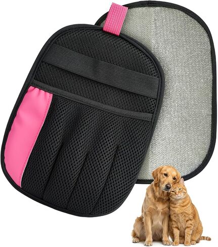 Pet Hair Remover Glove for Dog & Cat, Reusable Electrostatic Magic Brush, Five-Finger Hair Removal Mitt for Cleaning Clothing, Bed, Couch, Carpet, and Car Seat Blue in Saudi Arabia