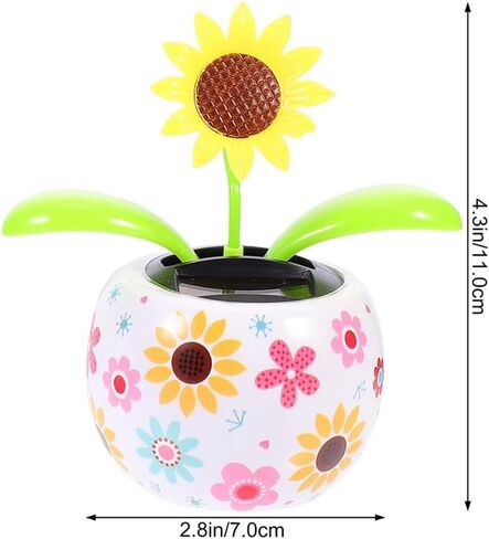 Solar Powered Dancing White Flower, Colorful Flip Flap Bobblehead, Sun Catcher for Car Dashboard, Window Decoration in Saudi Arabia