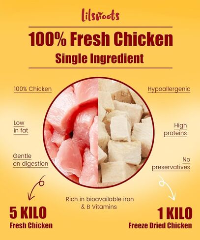Freeze Dried Chicken Treats for Dogs Cats Single Ingredient Raw Chicken Breast Cube Pet Food Training Treats High Protein Low Fat Weight Control Grain&Gluten&Rawhide Free No Additives 4.6oz in Saudi Arabia