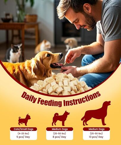 Freeze Dried Chicken Treats for Dogs Cats Single Ingredient Raw Chicken Breast Cube Pet Food Training Treats High Protein Low Fat Weight Control Grain&Gluten&Rawhide Free No Additives 4.6oz in Saudi Arabia
