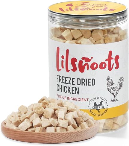 Freeze Dried Chicken Treats for Dogs Cats Single Ingredient Raw Chicken Breast Cube Pet Food Training Treats High Protein Low Fat Weight Control Grain&Gluten&Rawhide Free No Additives 4.6oz in Saudi Arabia