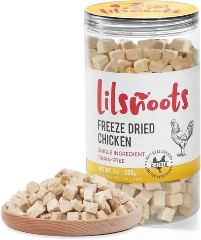 Freeze Dried Chicken Treats for Dogs Cats Single Ingredient Raw Chicken Breast Cube Pet Food Training Treats High Protein Low Fat Weight Control Grain&Gluten&Rawhide Free No Additives 4.6oz in Saudi Arabia