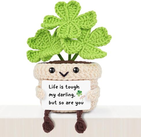 AceThrills Promotion Gifts for Women Men, Congratulations on Your Promotion - Handmade Four Leaf Clover Crochet Gift, New Job Promotion for Friend Boss Coworker in Kuwait