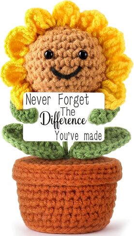 هدايا الشمس المشرقة لأفضل الأصدقاء، هدية عباد الشمس الكروشيه الإيجابية للأخت، زملاء العمل، Bestie، احصل على سلال هدايا جيدة قريبًا للنساء، حشوات سلة عيد الفصح، زينة عيد الحب للمكتب in Kuwait