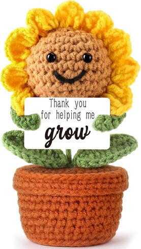 Sunshine Gifts for Best Friends, Positive Crochet Sunflower Gift for Sister, Coworkers, Bestie, Get Well Soon Gift Baskets for Women, Easter Basket Stuffers, Valentines Day Decorations for Office in Saudi Arabia