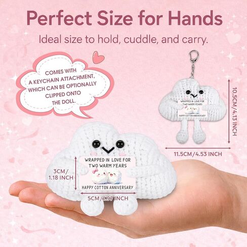 2 Year Cotton Anniversary Crochet Gifts for Him Her 2nd Anniversary Cotton Gifts for Husband Wife Positive Crochet 2 Year Present for Couple Valentines Day Gifts for Girlfriend Wedding Birthday in Saudi Arabia