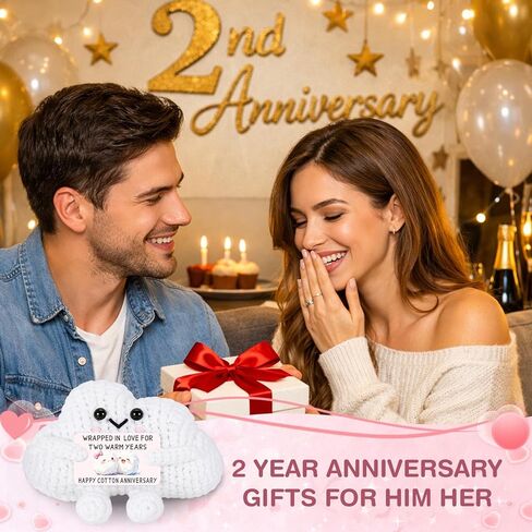 2 Year Cotton Anniversary Crochet Gifts for Him Her 2nd Anniversary Cotton Gifts for Husband Wife Positive Crochet 2 Year Present for Couple Valentines Day Gifts for Girlfriend Wedding Birthday in Saudi Arabia