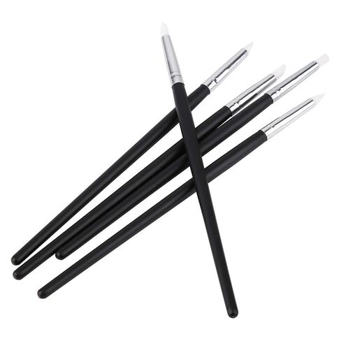 5 PCS Nail Art Sculpture Silicone Pen Kit, Wooden Painting 3D Effect Sculpture Cleaning Brush with Professional Use, for Clay Figurines Modelling in Saudi Arabia